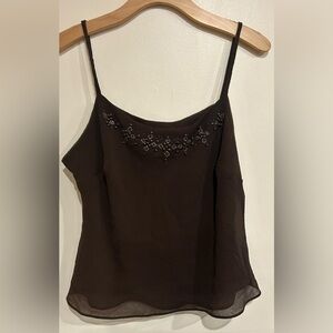 VTG 90s Y2K Jones Wear Jeans Sheer Bejeweled Camisole Size 16 Boho Fairy